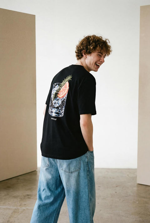 Good Enought cocktail black organic cotton t-shirt