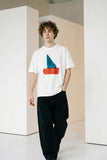 watercolor bootje off white organic cotton t-shirt