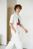watercolor bootje off white organic cotton t-shirt