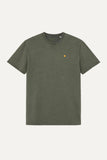 yellow dot Khaki vintage washed organic cotton t-shirt