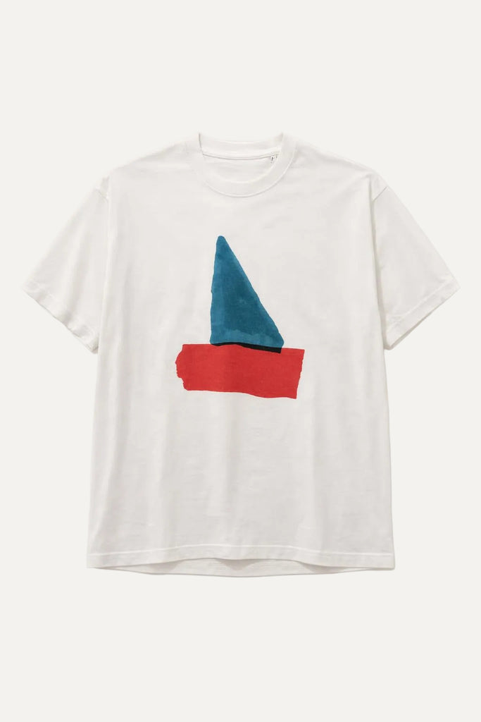 watercolor bootje off white organic cotton t-shirt