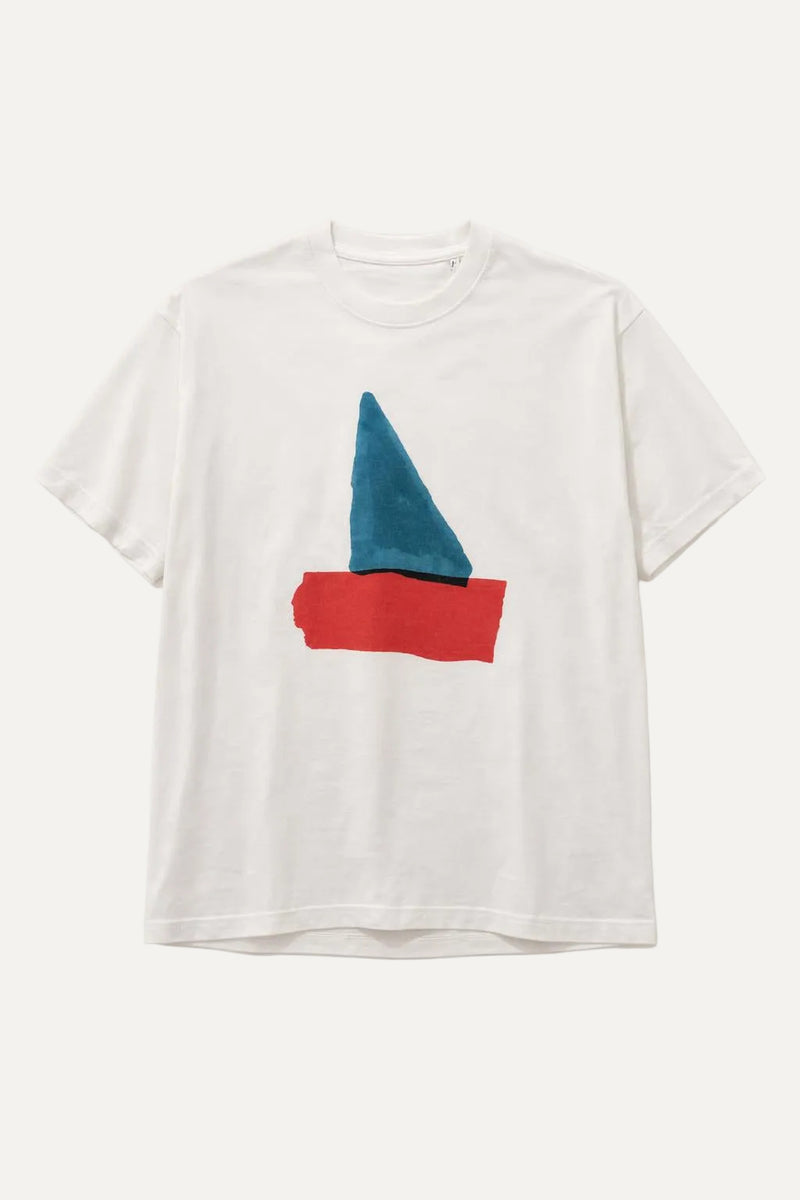 watercolor bootje off white organic cotton t-shirt