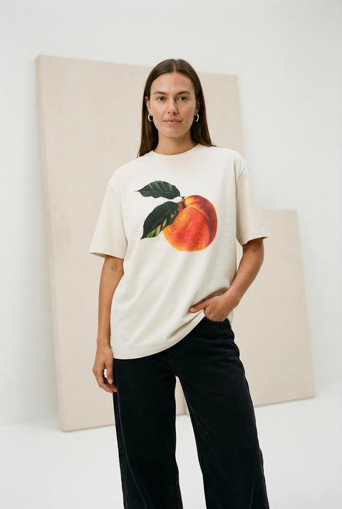 Peachy orange unisex natural raw t-shirt