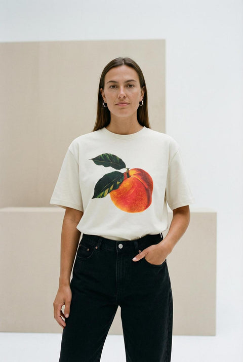 Peachy orange unisex natural raw t-shirt