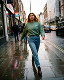 Chaos & Creativity green womens cropped organic cotton sweater