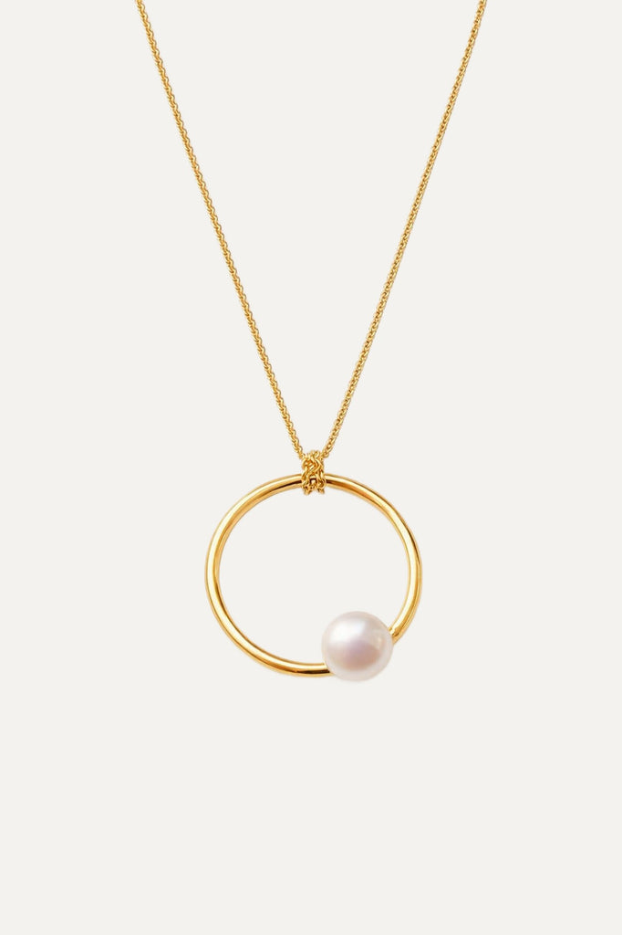 freshwater pearl on ring necklace