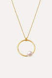 freshwater pearl on ring necklace