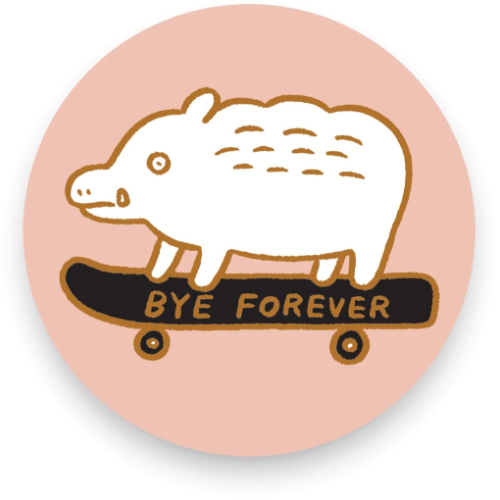 Bye Forever (Boar) Vinyl Sticker te koop bij Almost Summer Amsterdam 10036