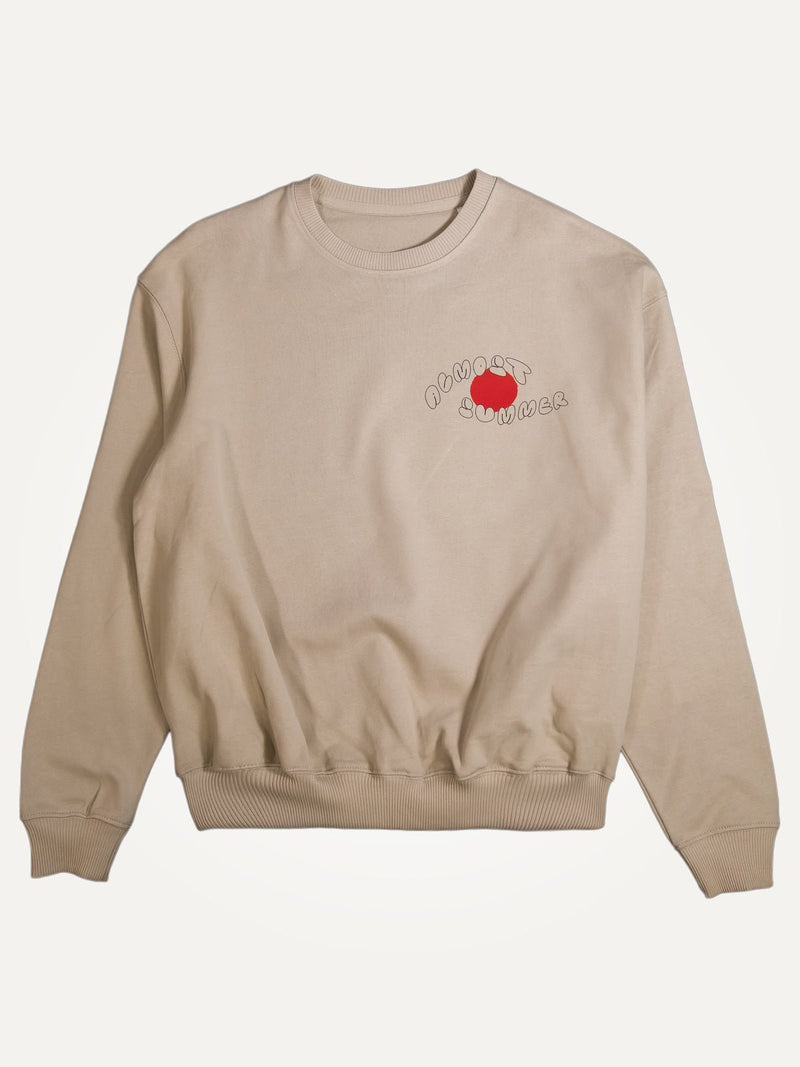 cat on the beach desert dust unisex organic cotton sweater te koop bij Almost Summer Amsterdam 11114