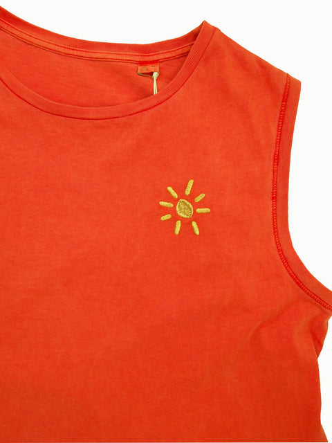 cropped tank washed paprika organic cotton te koop bij Almost Summer Amsterdam 10153