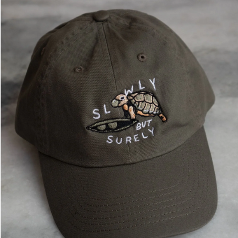 Slowly Turtle Dad Hat OLIVE