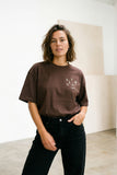dinner with friends brown organic boxy tee