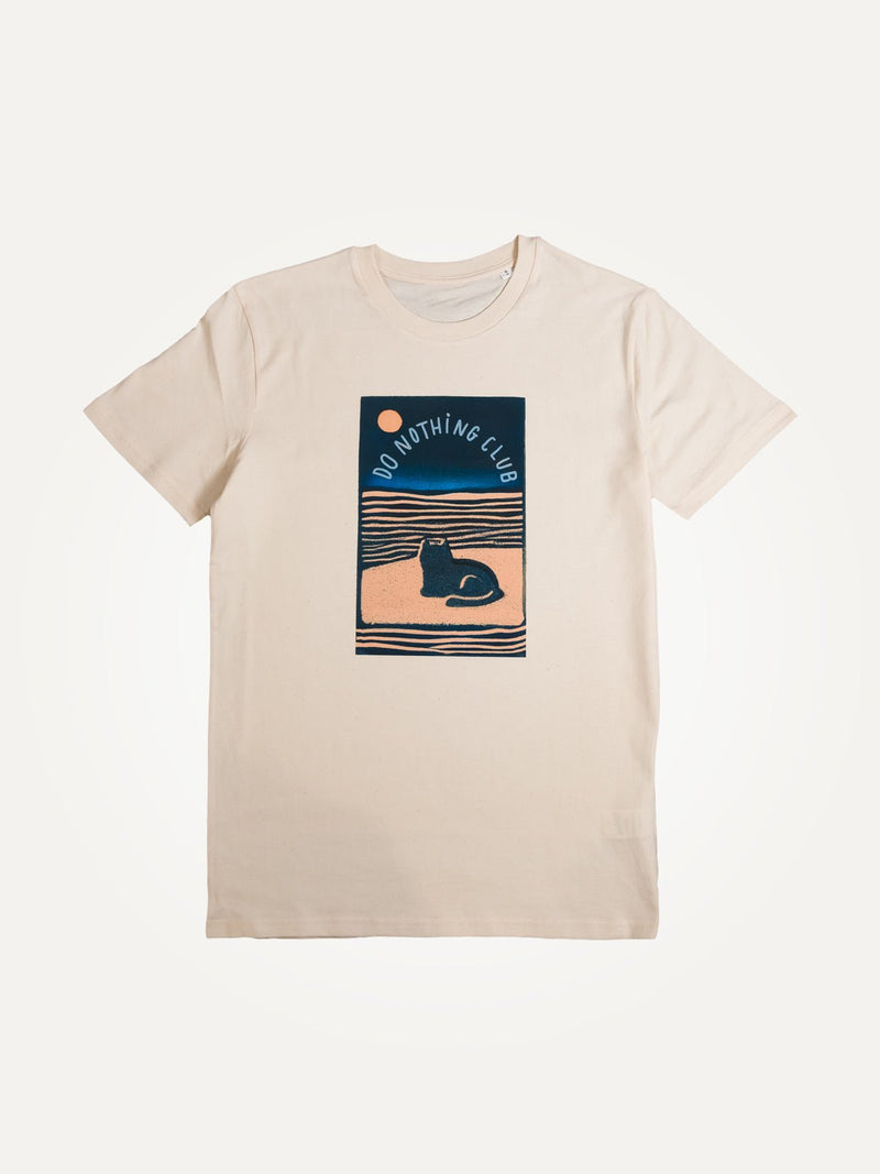 do nothing cat unisex organic cotton t-shirt te koop bij Almost Summer Amsterdam 10993