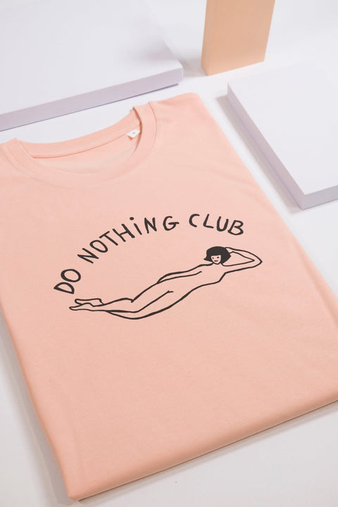 DO NOTHING GIRL FRAICHE PECHE organic cotton unisex t-shirt te koop bij Almost Summer Amsterdam 10954