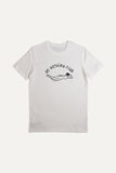 DO NOTHING GIRL white organic cotton unisex t-shirt te koop bij Almost Summer Amsterdam 10011