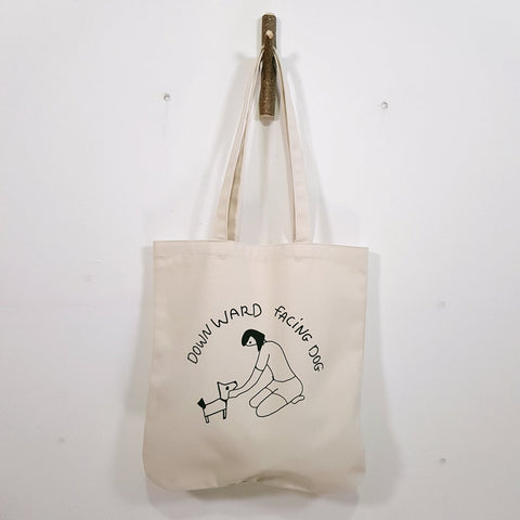 downward facing dog organic cotton premium tote bag te koop bij Almost Summer Amsterdam 10191