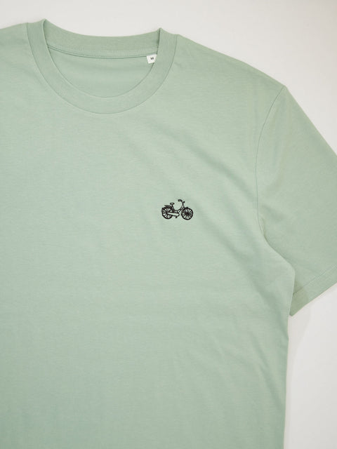 fiets aloe green organic cotton unisex t-shirt te koop bij Almost Summer Amsterdam 10071