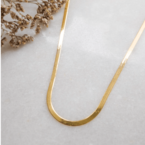 flat chain intemporal necklace gold plated 40cm te koop bij Almost Summer Amsterdam 10218