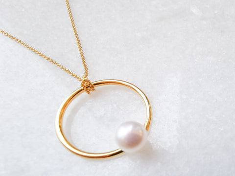 freshwater pearl on ring necklace te koop bij Almost Summer Amsterdam 5040171