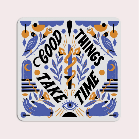 Good Things Take Time Vinyl Sticker te koop bij Almost Summer Amsterdam 10911