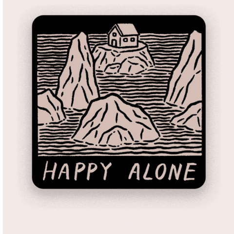 Happy Alone at Sea Vinyl Sticker te koop bij Almost Summer Amsterdam 10335