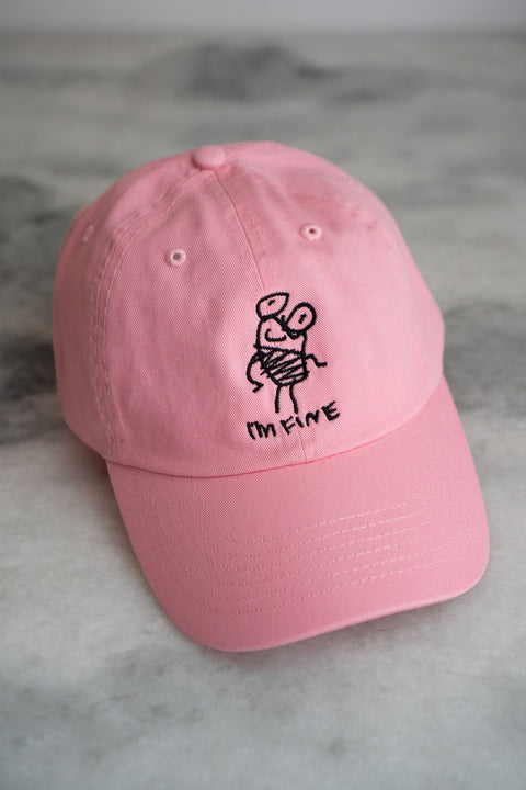 I'm Fine Dad Hat Pink