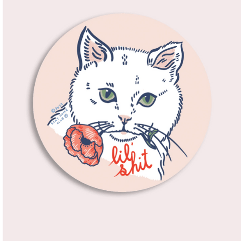 Lil Shit (Cat) Vinyl Sticker te koop bij Almost Summer Amsterdam 10340