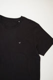 micro smiley black loose fit t-shirt organic unisex te koop bij Almost Summer Amsterdam 10186