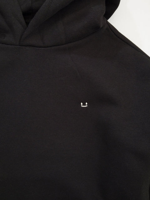 Micro smiley hoodie black unisex organic cotton te koop bij Almost Summer Amsterdam 10272