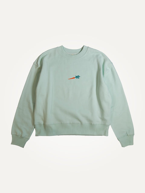 mint green sweater wortel organic cotton eol te koop bij Almost Summer Amsterdam 10858