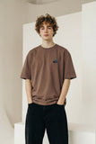 Man and Dog Mocha Brown Oversized Organic Cotton T-Shirt
