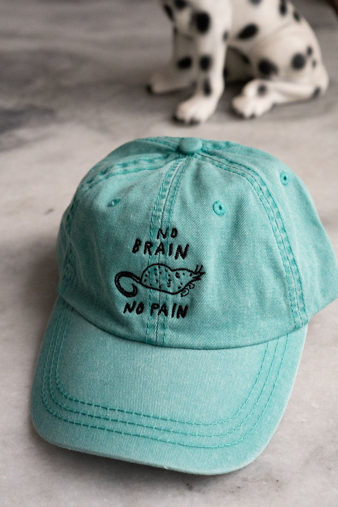 No Brain No Pain Dad Hat - Seafoam