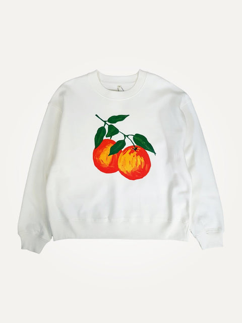 oranges white organic cotton womens sweater te koop bij Almost Summer Amsterdam 10440