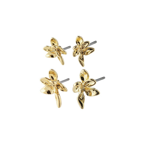 RIKO recycled earrings, 2-in-1 set, gold-plated te koop bij Almost Summer Amsterdam 652412013