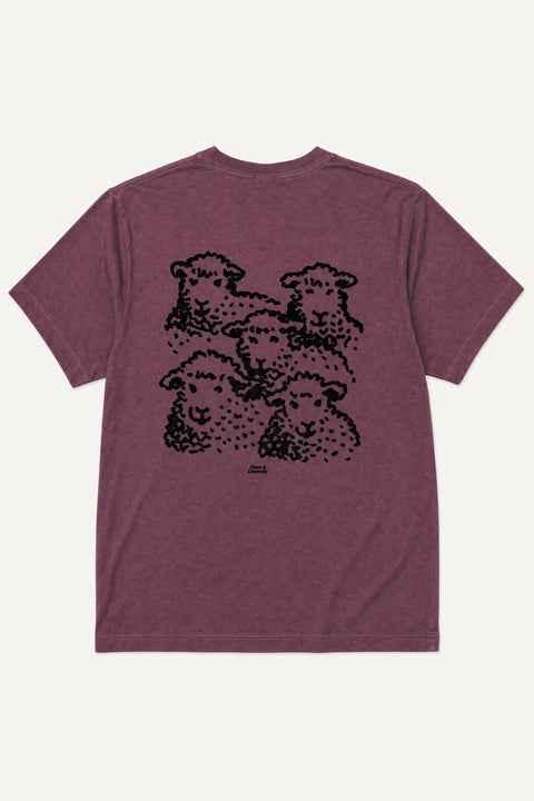 schaapjes washed maroon unisex tee