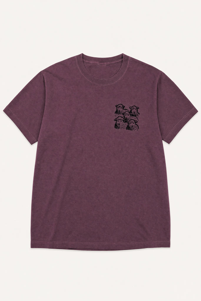 schaapjes washed maroon unisex tee