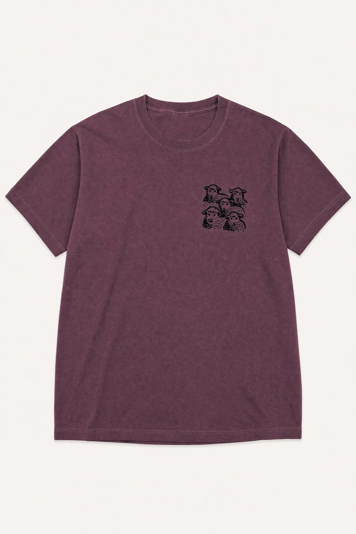 schaapjes washed maroon unisex tee