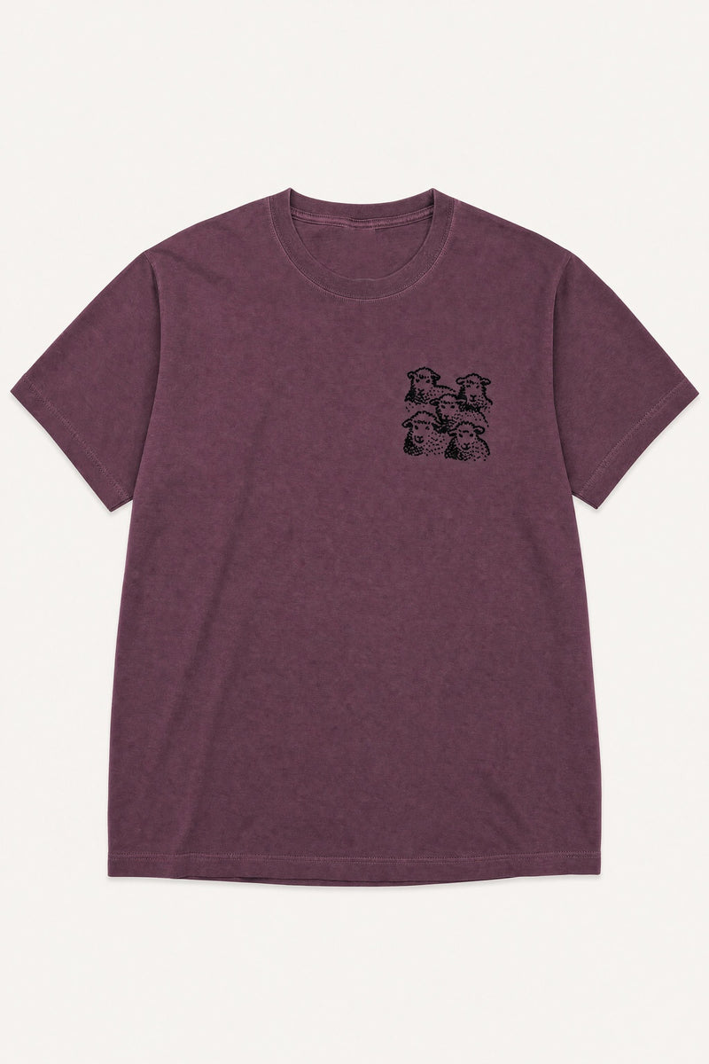 schaapjes washed maroon unisex tee