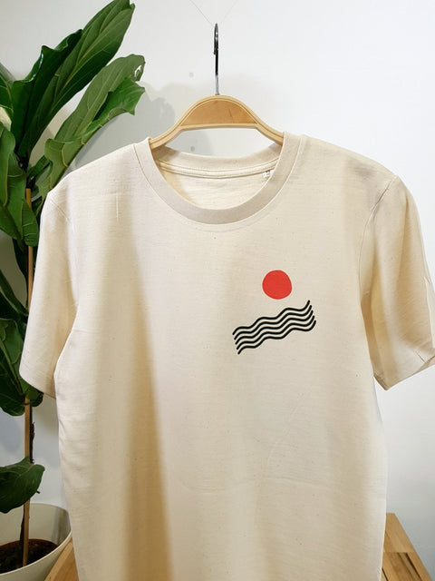 sea sea dot natural raw organic cotton unisex t-shirt te koop bij Almost Summer Amsterdam 11002