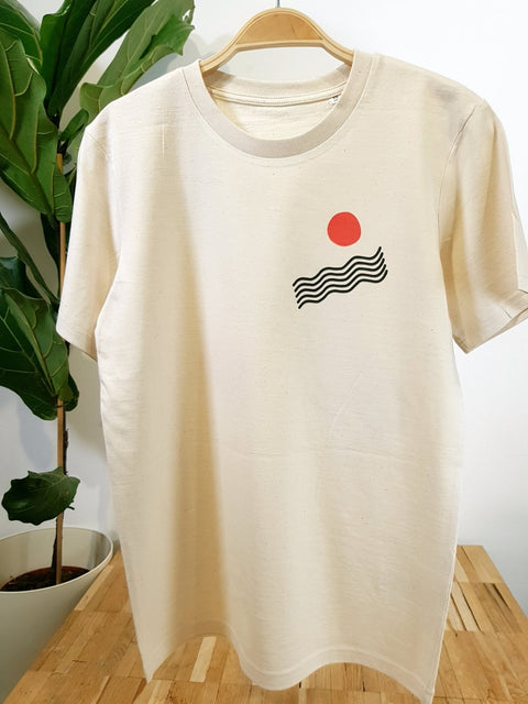 sea sea dot natural raw organic cotton unisex t-shirt te koop bij Almost Summer Amsterdam 11002