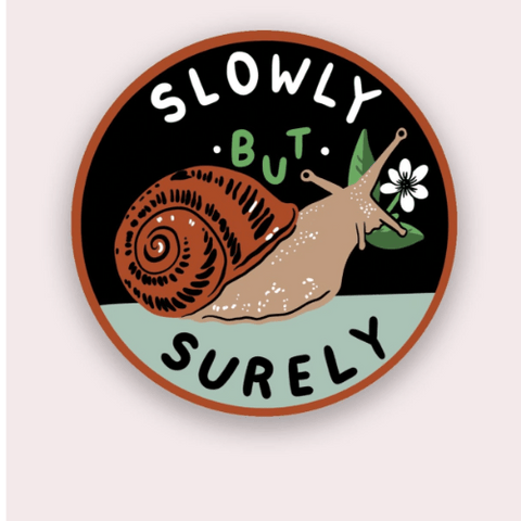 Slowly But Surely (Snail) Vinyl Sticker te koop bij Almost Summer Amsterdam 10336