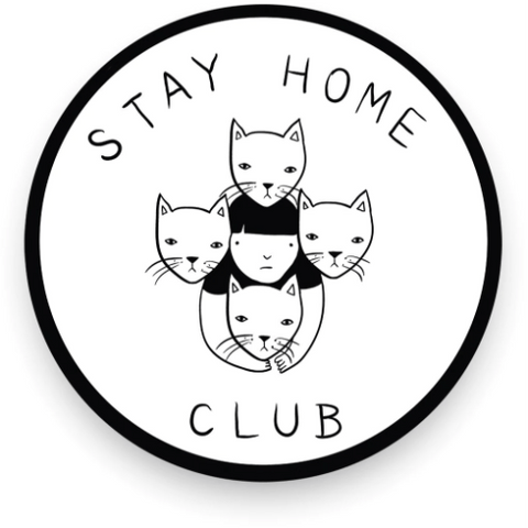 stay home club logo vinyl sticker te koop bij Almost Summer Amsterdam 10183