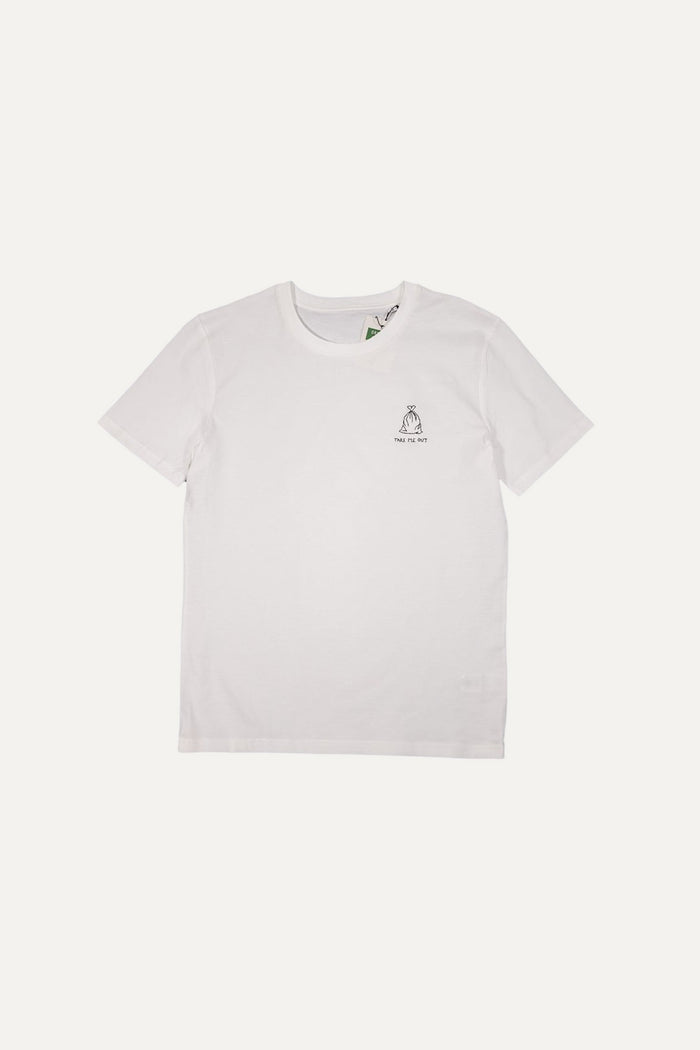 Take me out off white organic cotton T-shirt