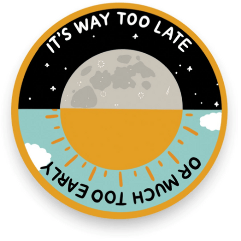 Way Too Late Vinyl Sticker te koop bij Almost Summer Amsterdam 10261