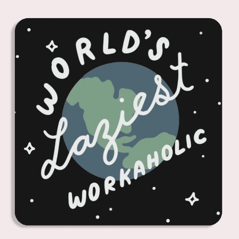 Workaholic Vinyl Sticker te koop bij Almost Summer Amsterdam 10929