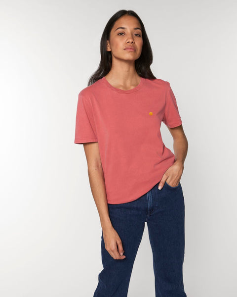 yellow dot G. Dyed Carmine Red Unisex Tees te koop bij Almost Summer Amsterdam STTU831C5171L