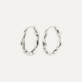 ZION recycled organic shaped medium hoops silver-plated te koop bij Almost Summer Amsterdam 142146003