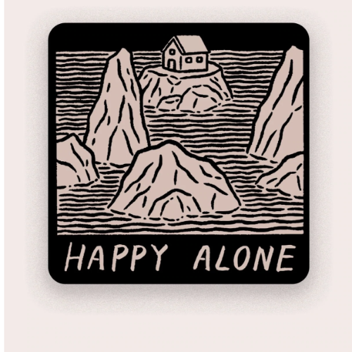 Happy Alone at Sea Vinyl Sticker