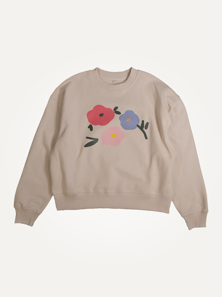poppy flowers organic cotton womens sweater