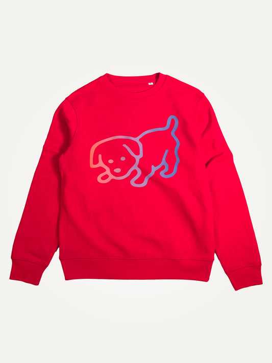 rage puppy red basic organic cotton unisex sweater